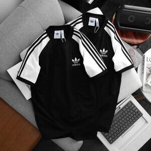 Adidas Classics Original 3 Stripes Tee Shirt Trefoil Retro Men Black White